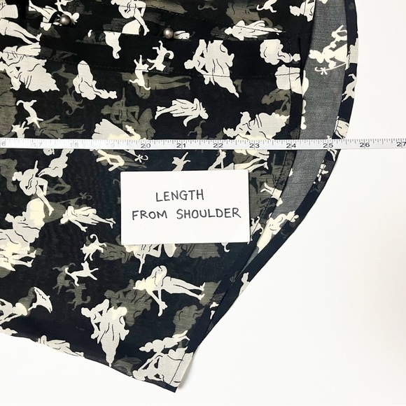 Anthropologie HD in Paris Ruffled Blouse 2 black white toile button down top - Picture 10 of 11